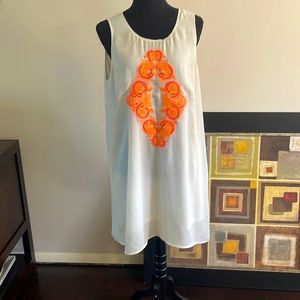 Stunning white and neon shift dress